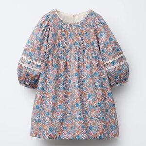 Zara Kids Wavy Trim Floral Dress